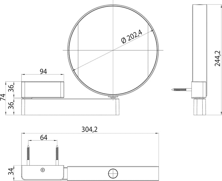 Emco Universal LED Kosmetik- und Rasierspiegel am Flexarm, runder Kosmetikspiegel mit Beleuchtung zu