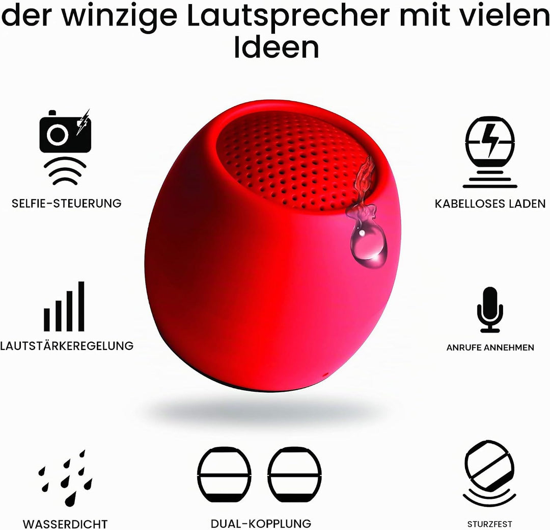Boompods Zero Mini Bluetooth Lautsprecher - tragbarer Outdoor Lautsprecher, IPX6 Wasserschutz &amp; 5 St