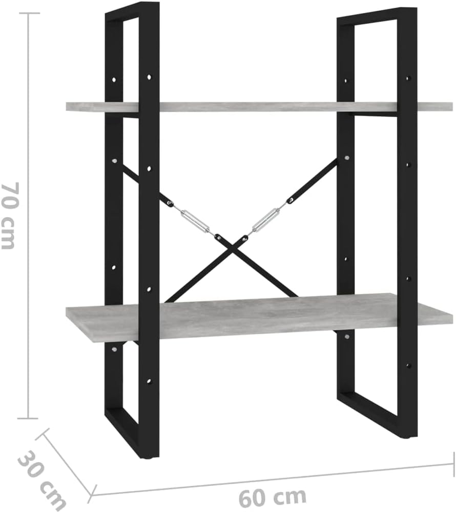 homiuse Metallregal Betongrau Leiterregal 60x30x70 cm BüCherregal KüChenregal Wand Kinder BüCherrega