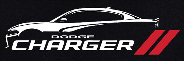 JH DESIGN GROUP Herren T-Shirt Dodge Charger Silhouette, kurzärmlig, Rundhalsausschnitt XL Schwarz,