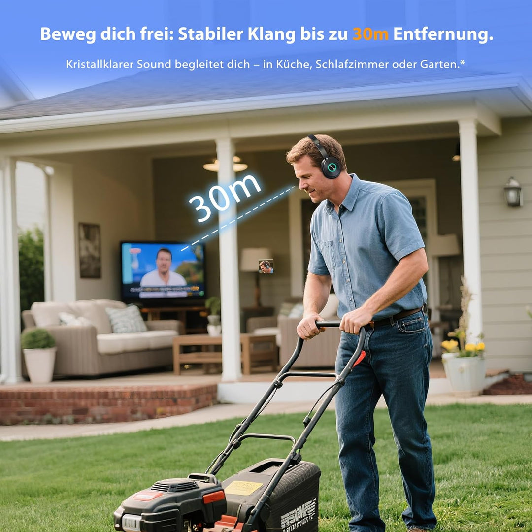 Earbay Kopfhörer für Fernseher mit Sender-Ladestation – TV Kopfhörer kabellos mit V5.4 &amp; 3 Audiomodi