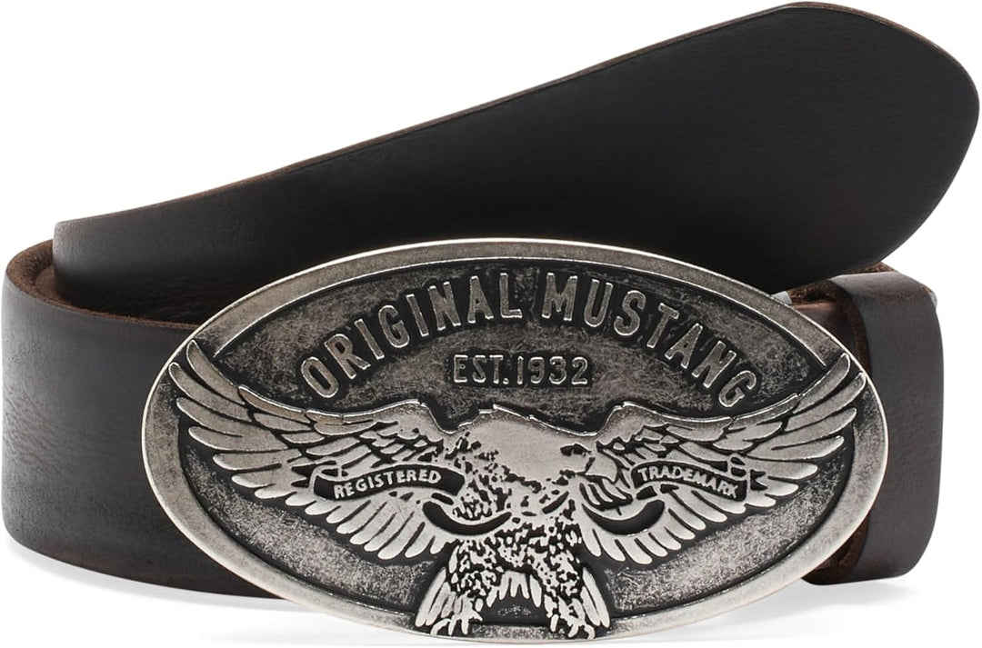 MUSTANG Classic Leather Belt W120 Dark Brown