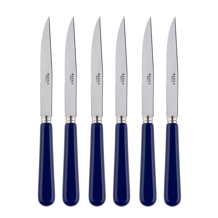 SABRE PARIS - 6er Set Steakmesser Mit Wellenschliff - Pop - Fleischmesser - Edelstahl & Acryl - Spül