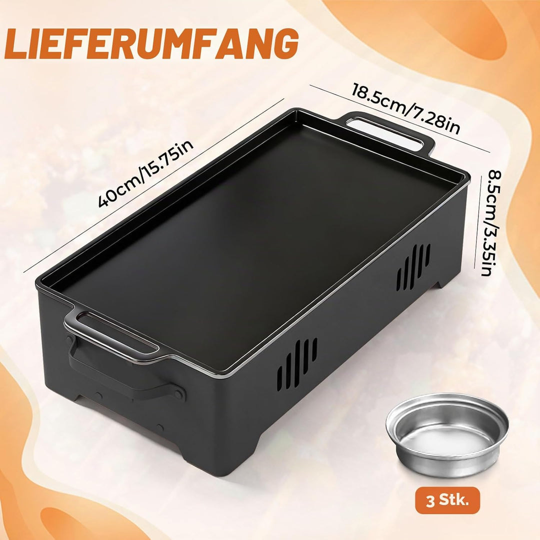 BBQ-Warmhalteplatte Grill-Wärmer, Aluminiumlegierungs-Grill-Heizplatte, Warmhaltebehälter für Fleisc