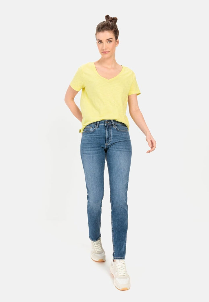 camel active Damen T-Shirt Organic Cotton S Limoncello, S Limoncello