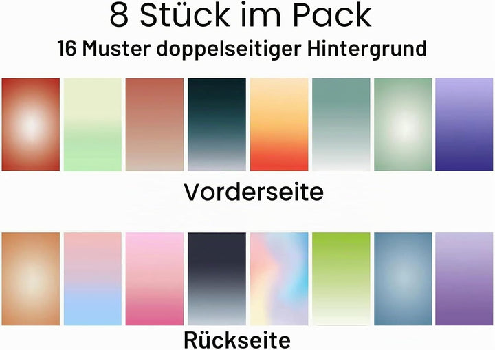 3D-Fotografie-Hintergrund mit Ständer, doppelseitig, 86,4 x 58,4 cm, 7 Stück, 14 Muster, Requisiten