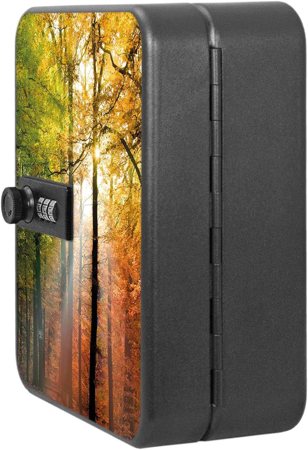 banjado® Burg-Wächter® abschliessbarer Schlüsselkasten mit Motiv Herbstwald für 20 Schlüssel - Schlü