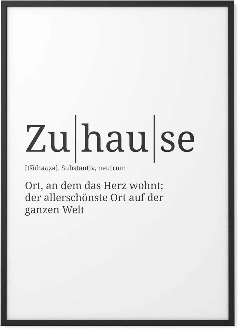 Papierschmiede® Definition: Zuhause, DIN A1 (59x84 cm), XXL Poster für Wohnzimmer, Schlafzimmer, Küc