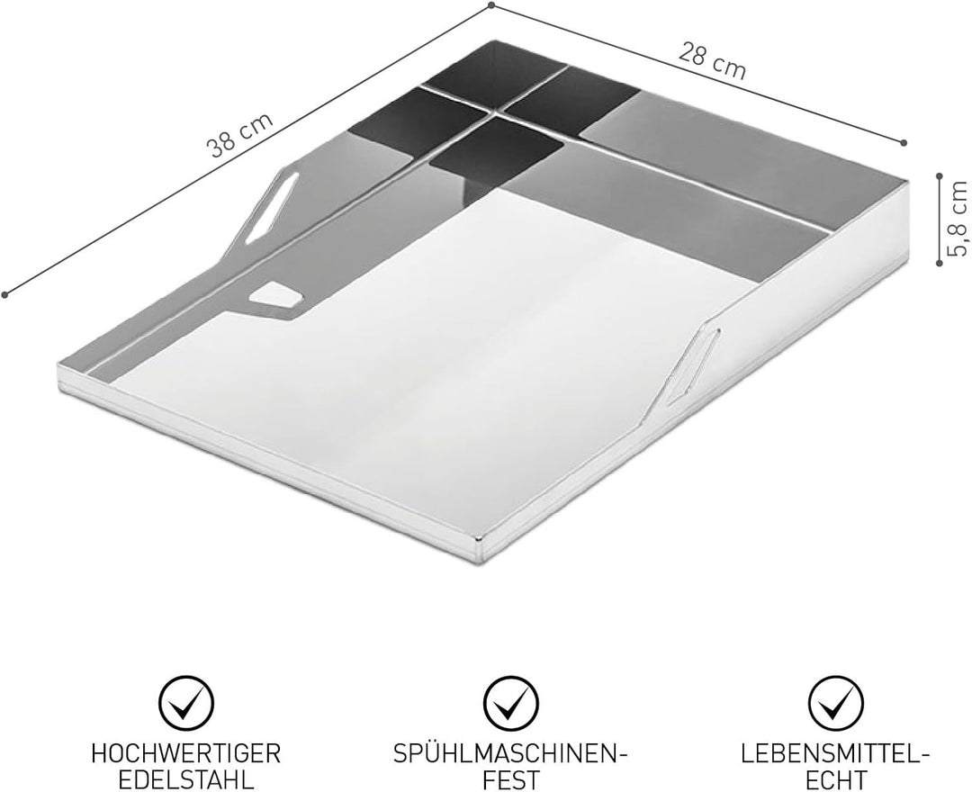 THÜROS Plancha Grillplatte 28x38 cm Edelstahl 28 x 38 cm, 28 x 38 cm