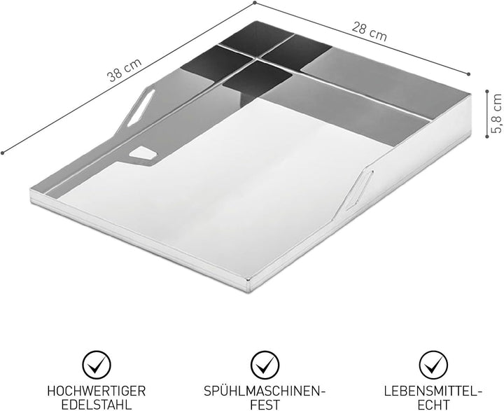 THÜROS Plancha Grillplatte 28x38 cm Edelstahl 28 x 38 cm, 28 x 38 cm
