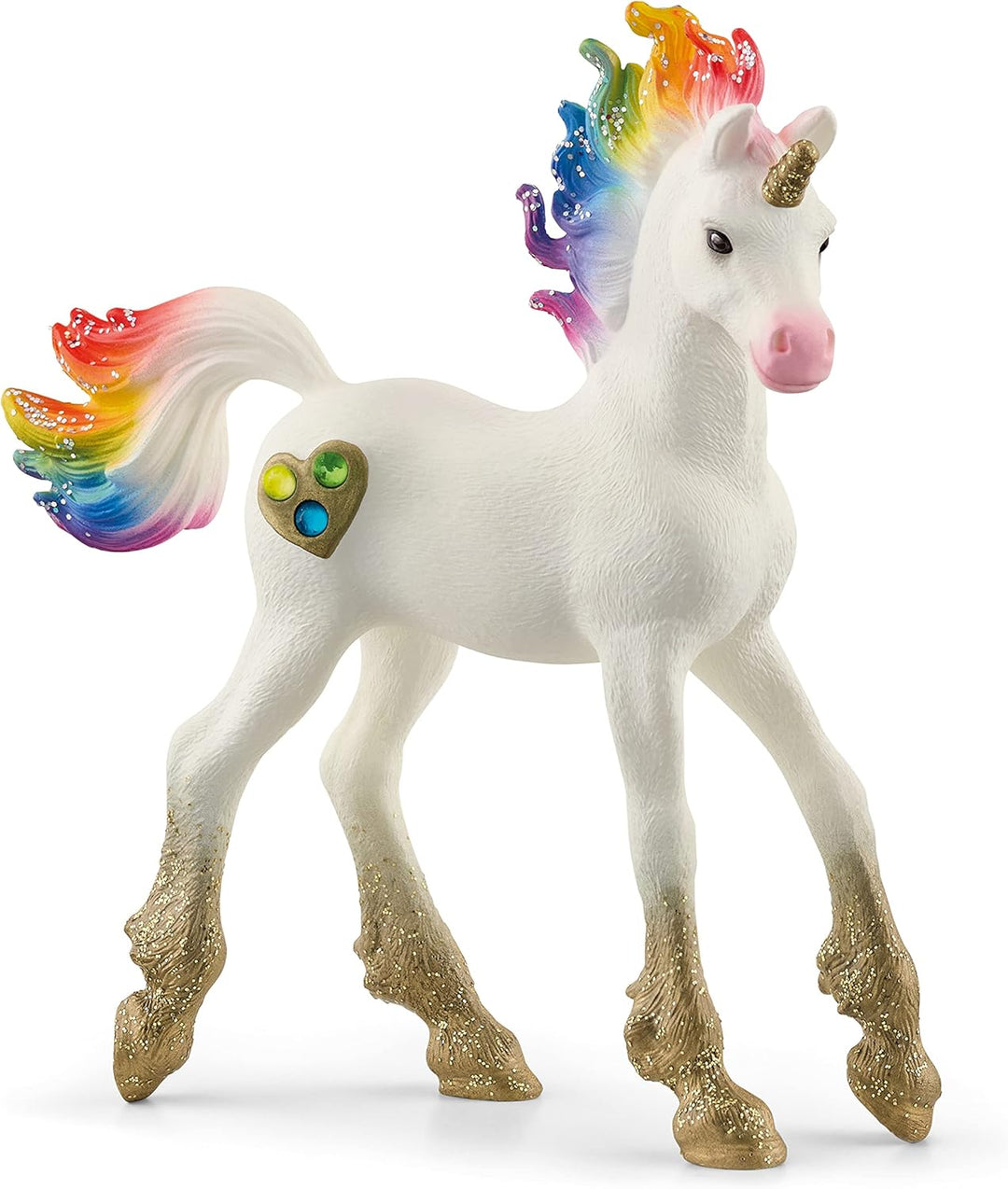 SCHLEICH 70723 Spielfigur -Marshmallow Einhorn Stute bayala, Mehrfarbig & 70727 Spielfigur -Regenbog