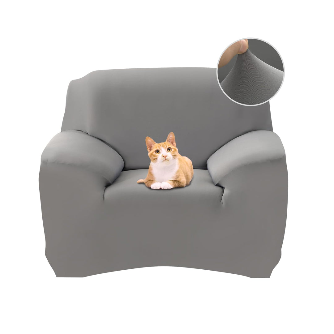 Jaotto Sofabezug 1 Sitzer Elastischer Stretch Spandex Sofa Überwürfe Sofahusse Antirutsch Waschbar S