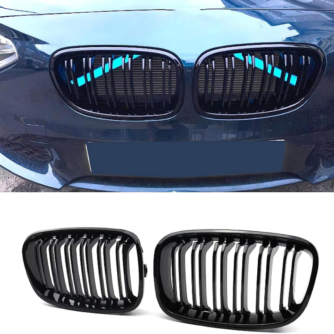 YIUBCZOQI F20 F21 Grill Passend für BMW 1er F20 F21 Nieren Schwarz 2011 2012 2013 2014 F20 Kühlergri