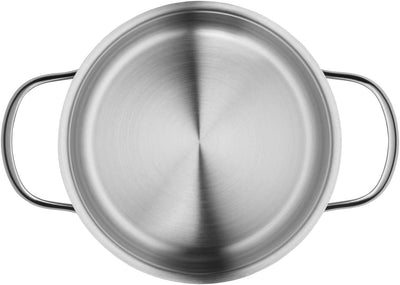 WMF Aparto Kochtopf klein 16cm, mit Glasdeckel, Bratentopf, Induktionsgeeignet, 1,4l, Cromargan Edel