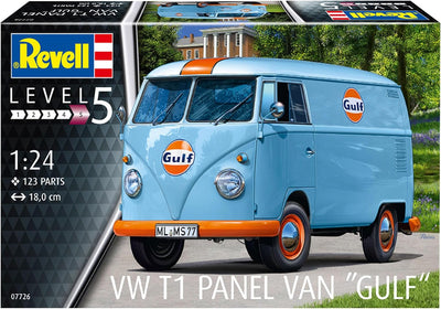 Revell 07726 VW T1 Panel Van (Gulf Decoration) 1:24 Scale Unbuilt/Unpainted Plastic Model Kit Auto F