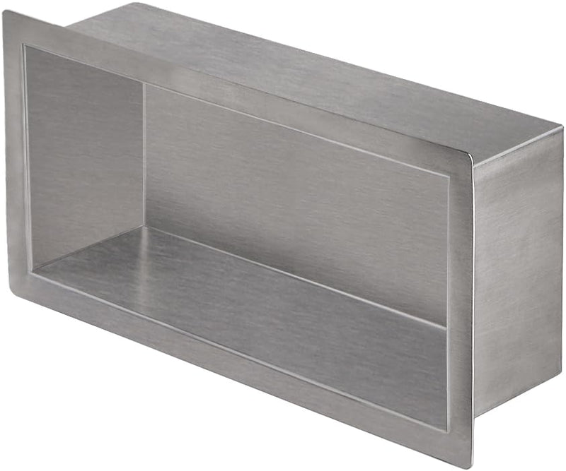 Skelang Badezimmer-Regal, Dusche, Einbau-Dusche, Edelstahl, 15 × 30 cm, Masse des Wandlochs: 13 × 28