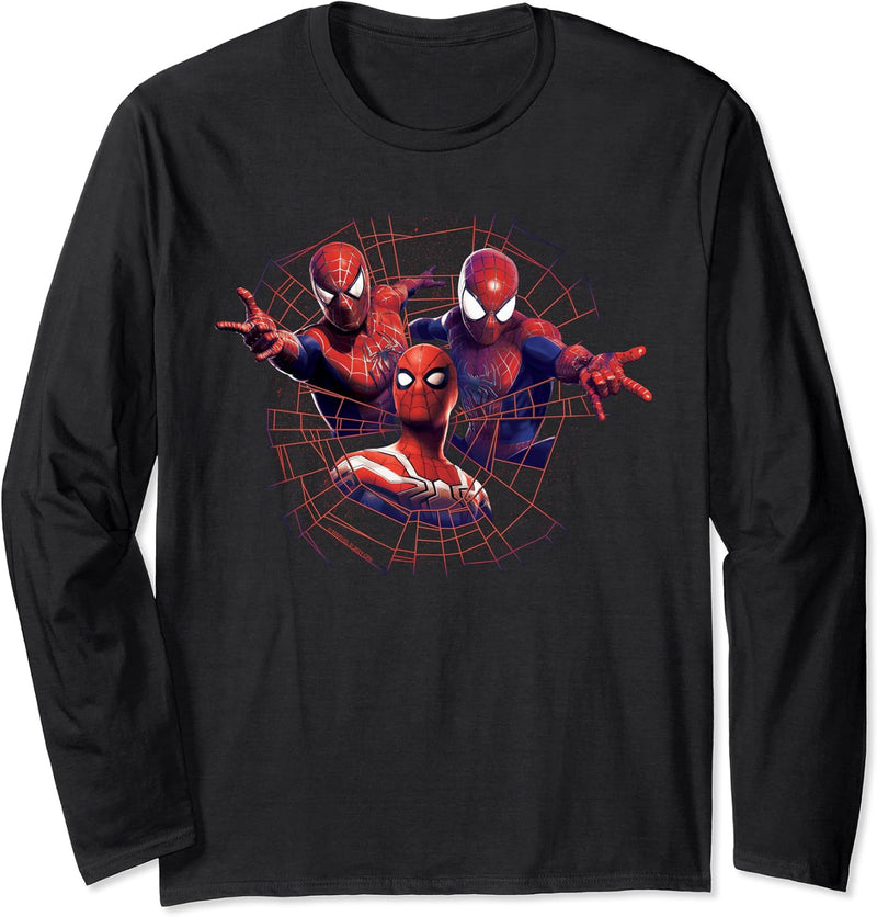 Marvel Spider-Man: No Way Home Spider-Men Web Langarmshirt