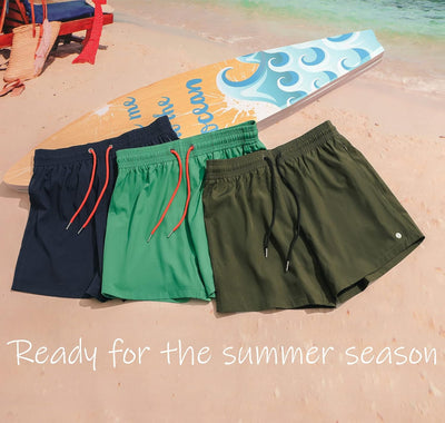 ineepor Badehose Herren mit Kompression Badehose mit innenhose Board Shorts 2 in 1 Reissverschlussta