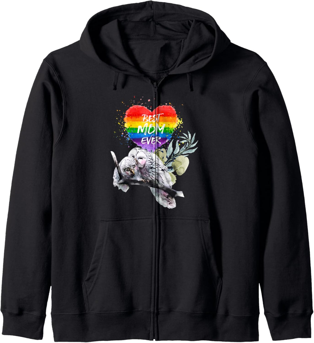LGBT schwul lesbisch Stolz, Regenbogen Herz, Eule Mutter Kapuzenjacke