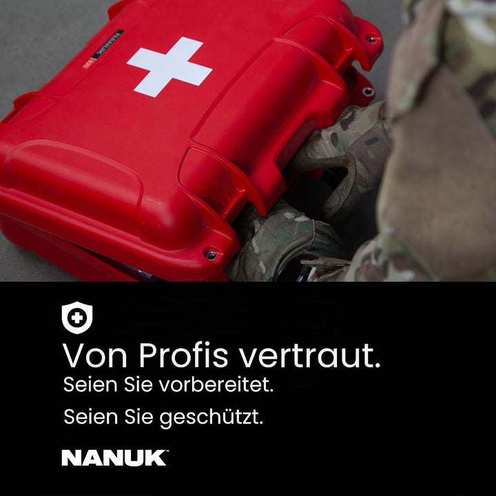 Nanuk 968 wasserdichter Hartschalenkoffer mit leeren Rädern Erste Hilfe - Medium, Erste Hilfe - Medi