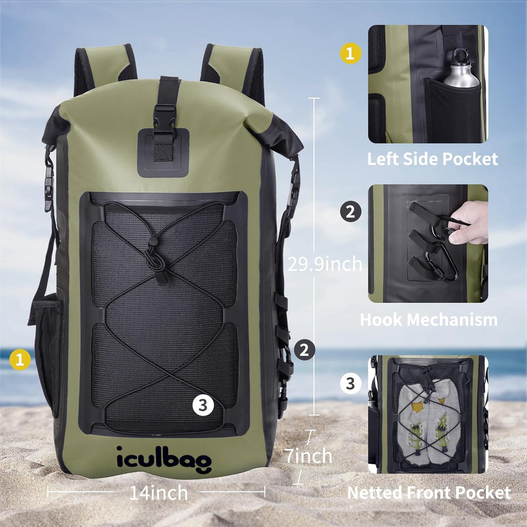 30L/40L Wasserdichter Rucksack BootszubehöR Dry Ferm Bag Wasserfester Rucksack Strandrucksack wasser