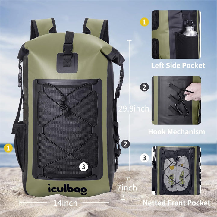 30L/40L Wasserdichter Rucksack BootszubehöR Dry Ferm Bag Wasserfester Rucksack Strandrucksack wasser