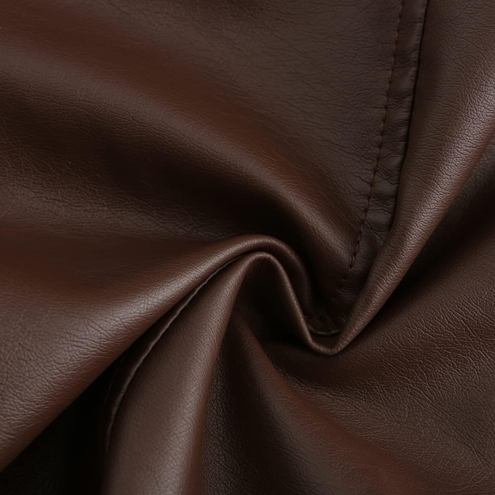 YYNUDA Damen Lederjacke Kurz Bikerjacke Stehkragen Reissverschluss Leder Jacke Übergangsjacke für He