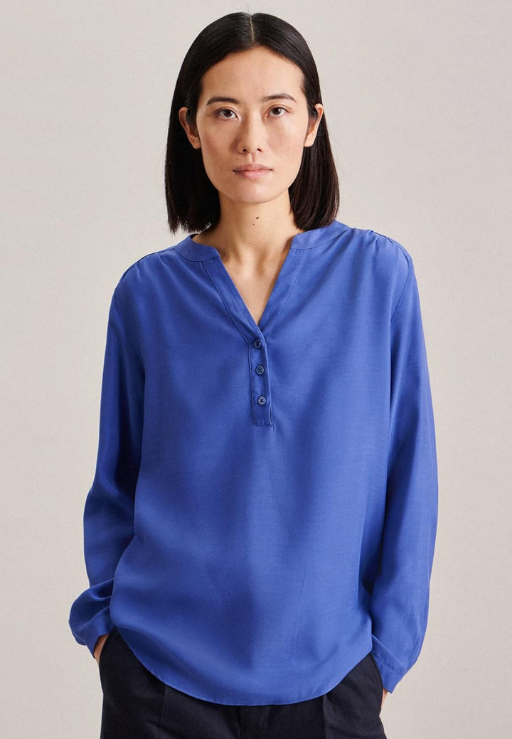 Seidensticker Damen Regular Fit Langarm Bluse 34 Dunkelblau, 34 Dunkelblau