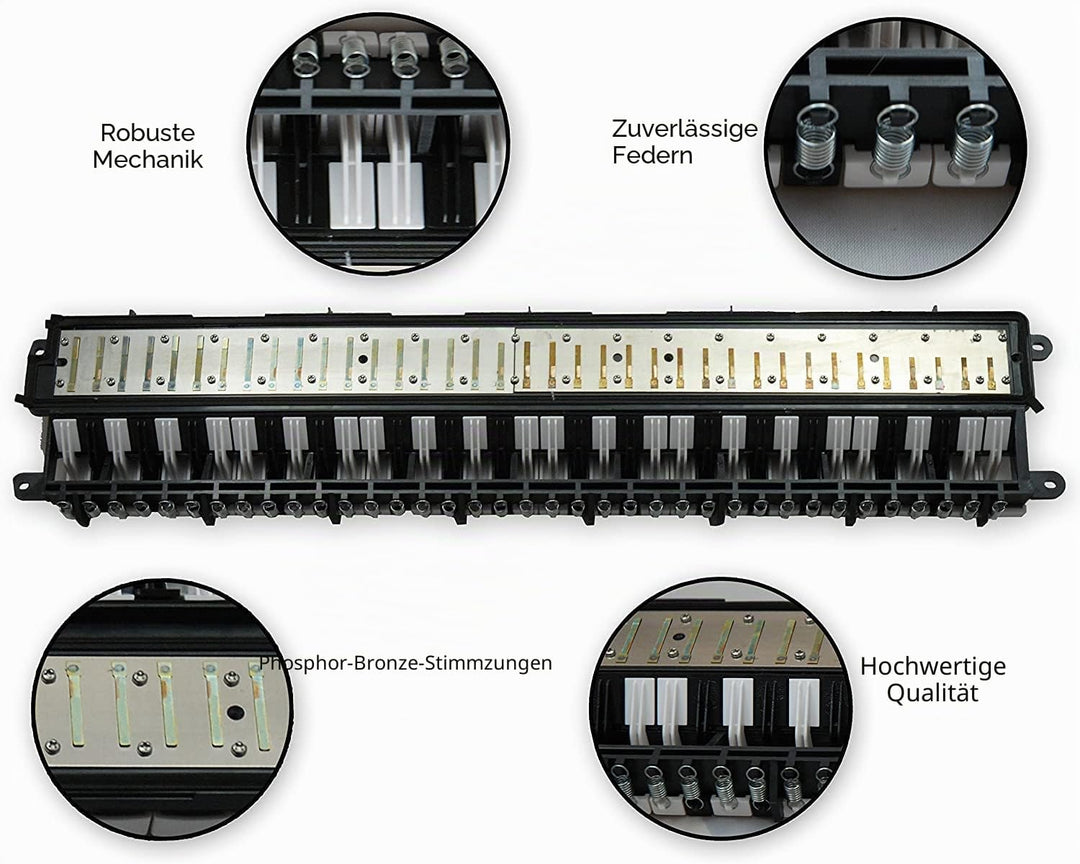 TMD-137A Melodica - 37 Tasten - mit Mundstück, Mundschlauch, Koffer, Grifftabelle und Notenbeispiele