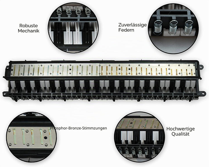 TMD-137A Melodica - 37 Tasten - mit Mundstück, Mundschlauch, Koffer, Grifftabelle und Notenbeispiele