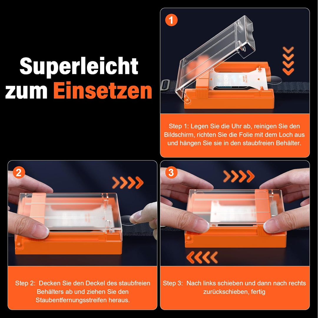UniqueMe für 2 Stück Apple Watch Ultra 2/1 49mm Full Screen 7H Displayschutz - [Sicherer Halt] Langl