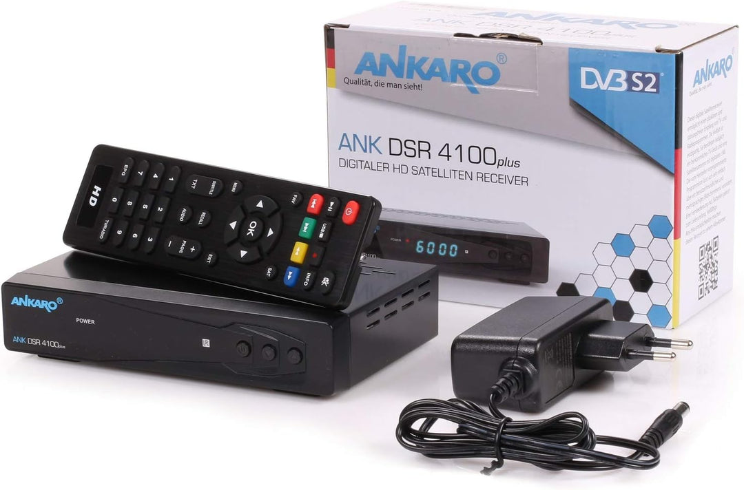 ANKARO DSR 4100 Plus HD HDTV digitaler Satelliten-Receiver (HDTV, DVB-S/S2, SAT, HDMI, SCART, 1x USB
