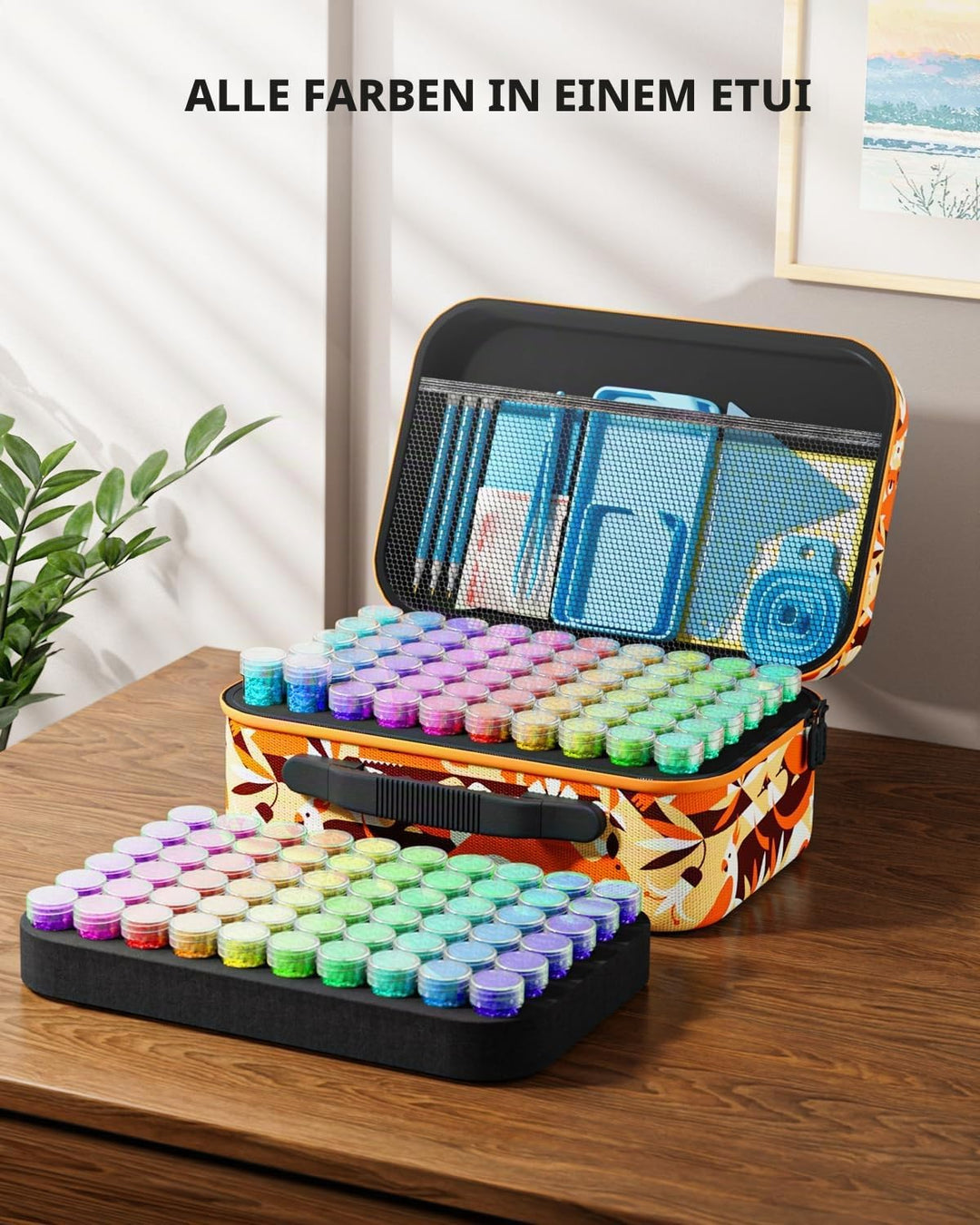 ARTDOT 5D Diamond Painting Zubehör Boxen, 120 Stück Diamant Painting Aufbewahrungsbox mit Koffer Tri