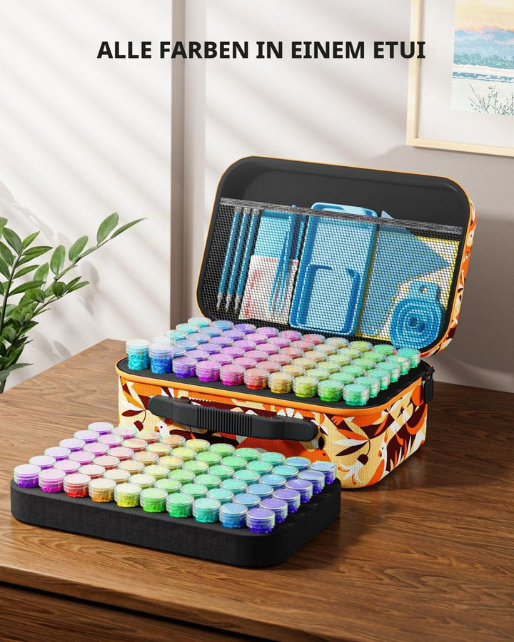 ARTDOT 5D Diamond Painting Zubehör Boxen, 120 Stück Diamant Painting Aufbewahrungsbox mit Koffer Tri