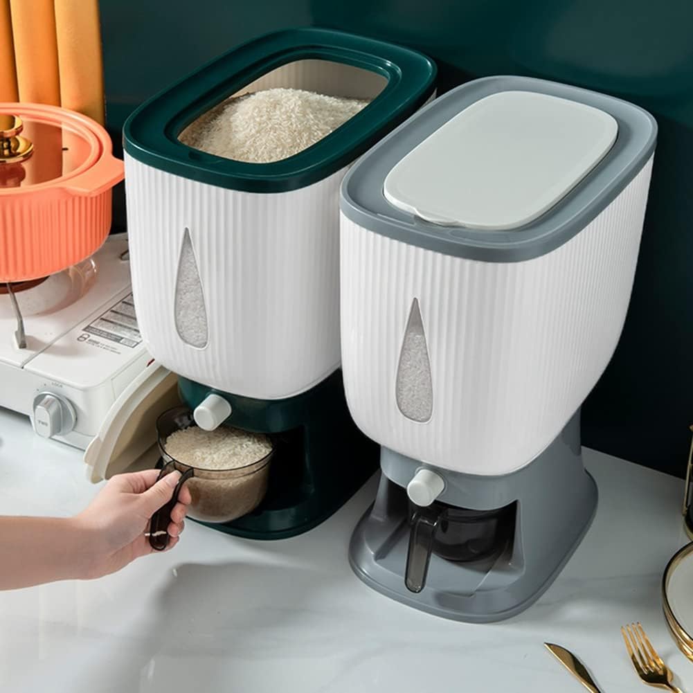 NIZEAMI 10 Kg Automatischer mit SpüLen Becher Smart Aufbewahrung Eimer Haushalt Box für Cornflakes M