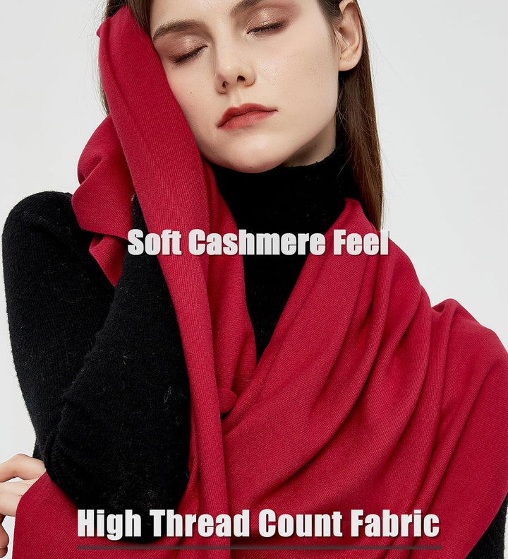 Pashmina Schals und Wraps Schals für Damen Hochzeit Party Winter Warme Lange Solid Color Maroon, Mar