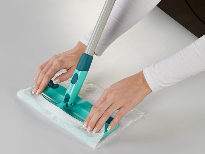 Leifheit Bodenplatte Clean and Away mit Click System Staubwischer zur Trockenreinigung, Staubfänger
