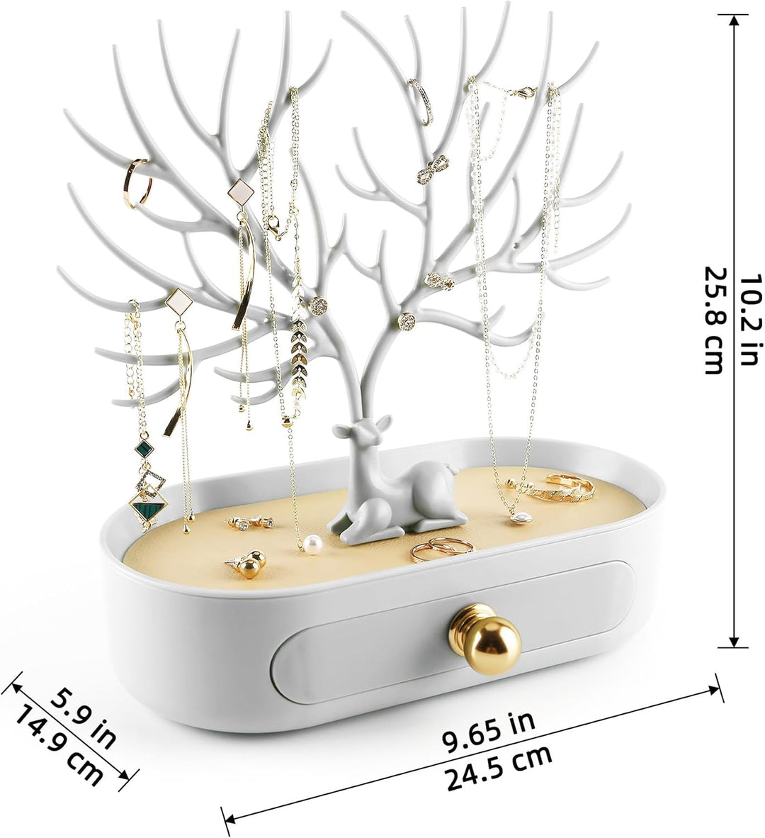 MORE&LESS Aluminiumlegierung Griff Geweih Schmuck Display-Rack Baum Turm hängenden Ring Ohrringe Hal