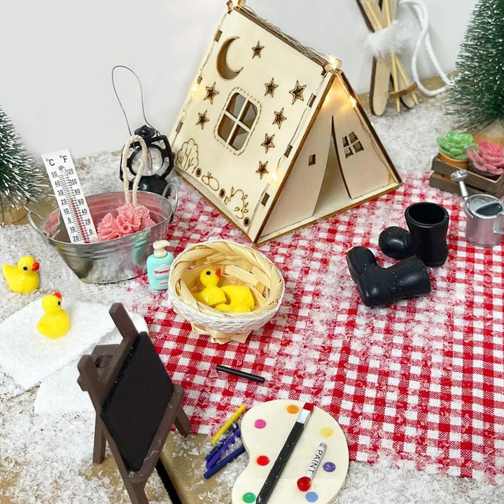 Wichtel Set Weihnachten Komplett, 38 Pcs Wichtel Zubehör Weihnachten Deko, Wichteltür Set Mit 70cm L