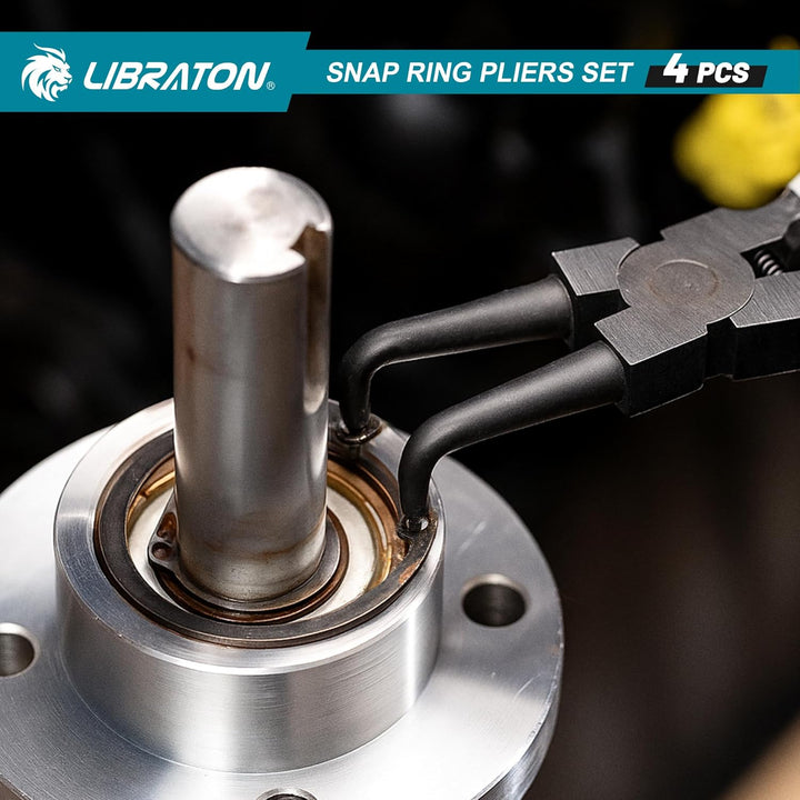 LIBRATON Sprengringzangen Set, 180mm Sicherungsringzangen, Gerade Interne und Externe Seegeringzange
