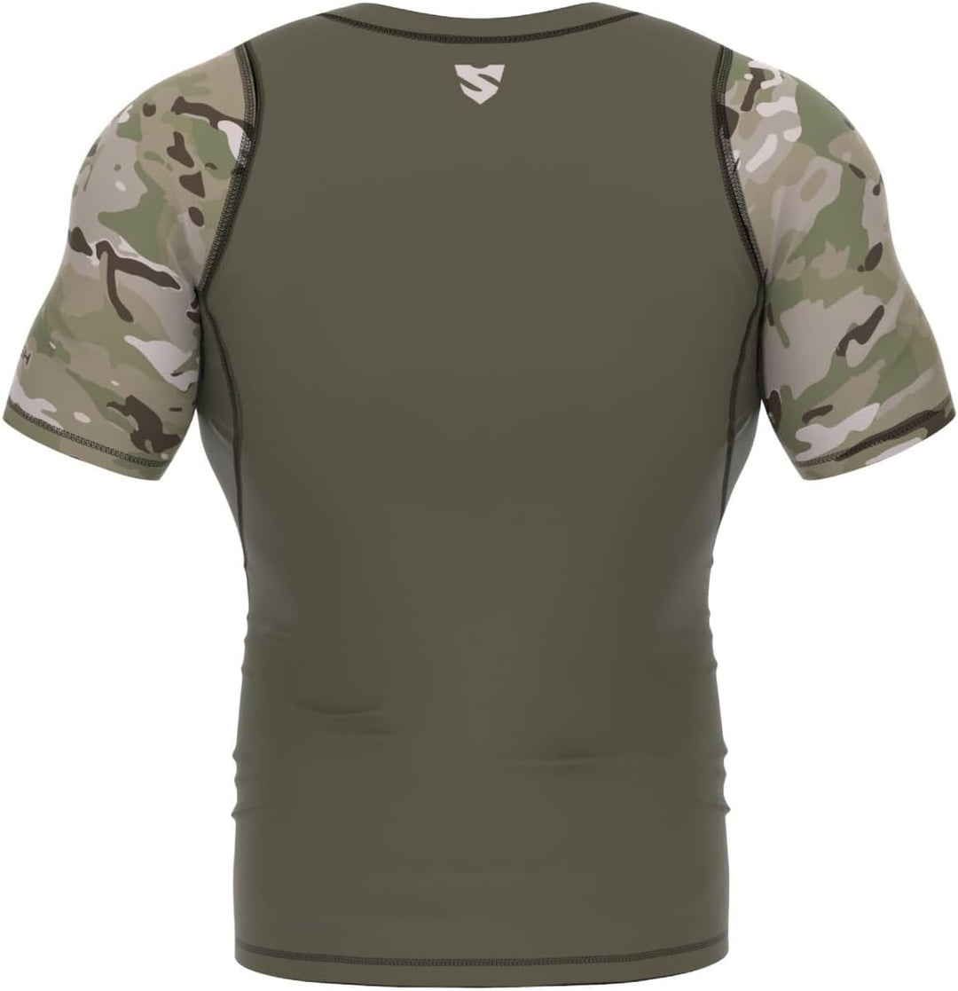 SMMASH Kompressionsshirt Funktionsshirt Herren Kurzarm Sportshirt Laufshirt Kurzarmshirt Second Skin