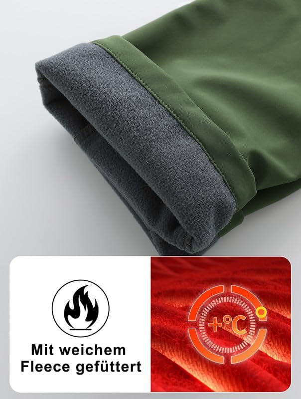 Zzkouine Kinder Softshellhose Schneehose Skihose Warme Hosen Jungen Mädchen Winterhose Outdoorhose W