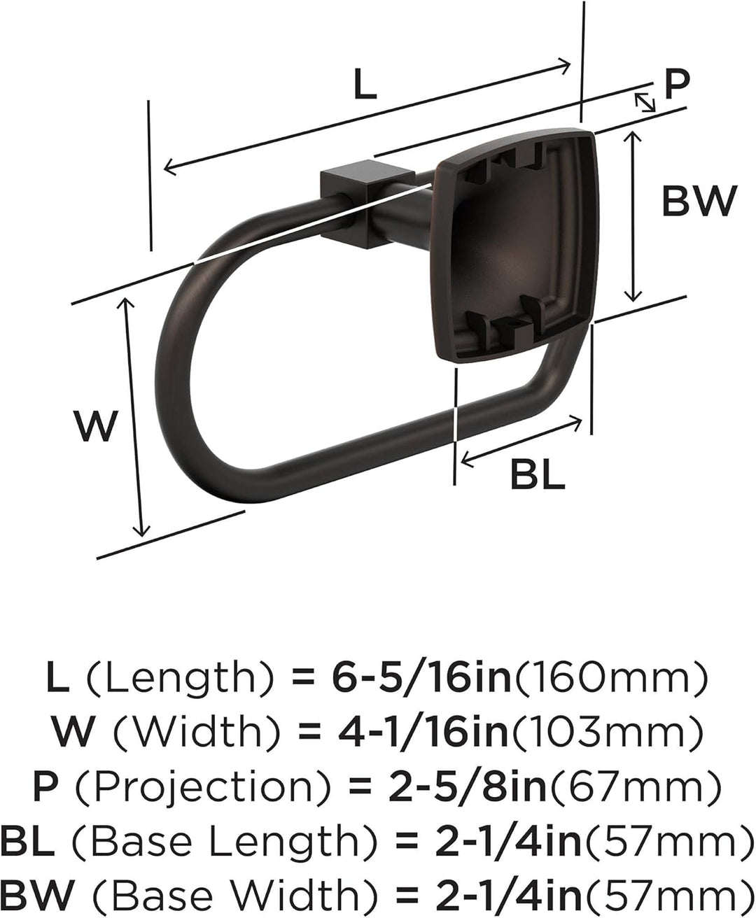 Amerock BH36091ORB | Ölgeriebener Bronze Einzelpfosten Toilettenpapierhalter | 179 mm Länge Toilette