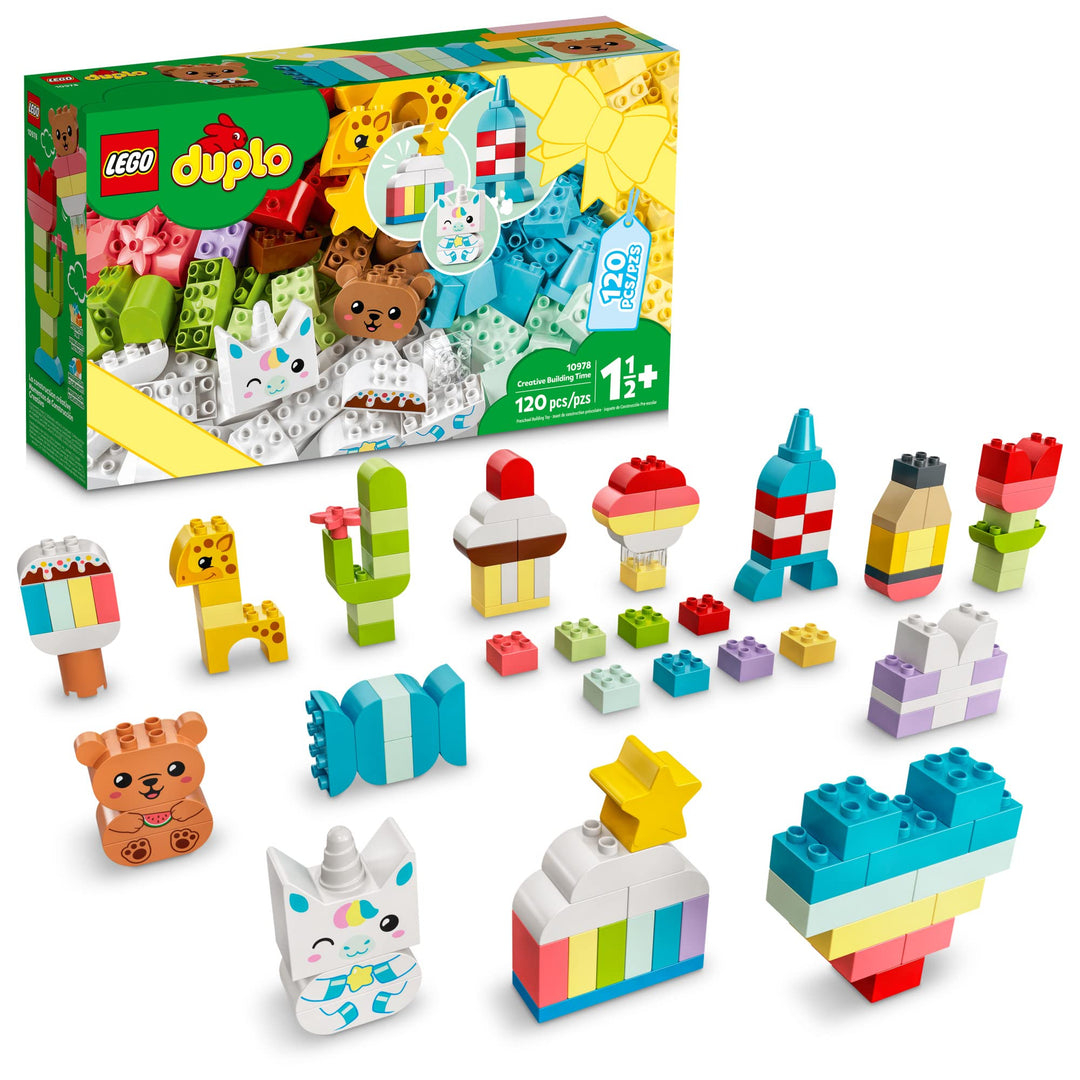 LEGO DUPLO Creative Building Time 10978 Colorful Construction Toy for Preschoolers Aged 18 Months an