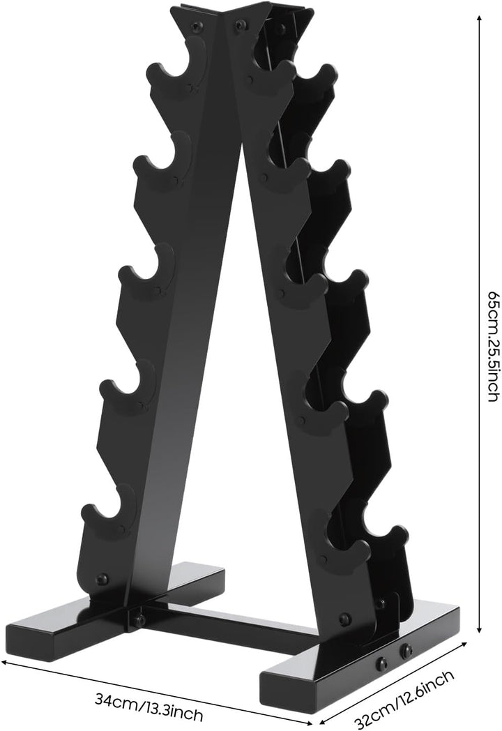 Kurzhantel Rack Hantelständer Hantelablage A-Frame 5-Etagen Stahl Platzsparendes Hantelregal 100kg h
