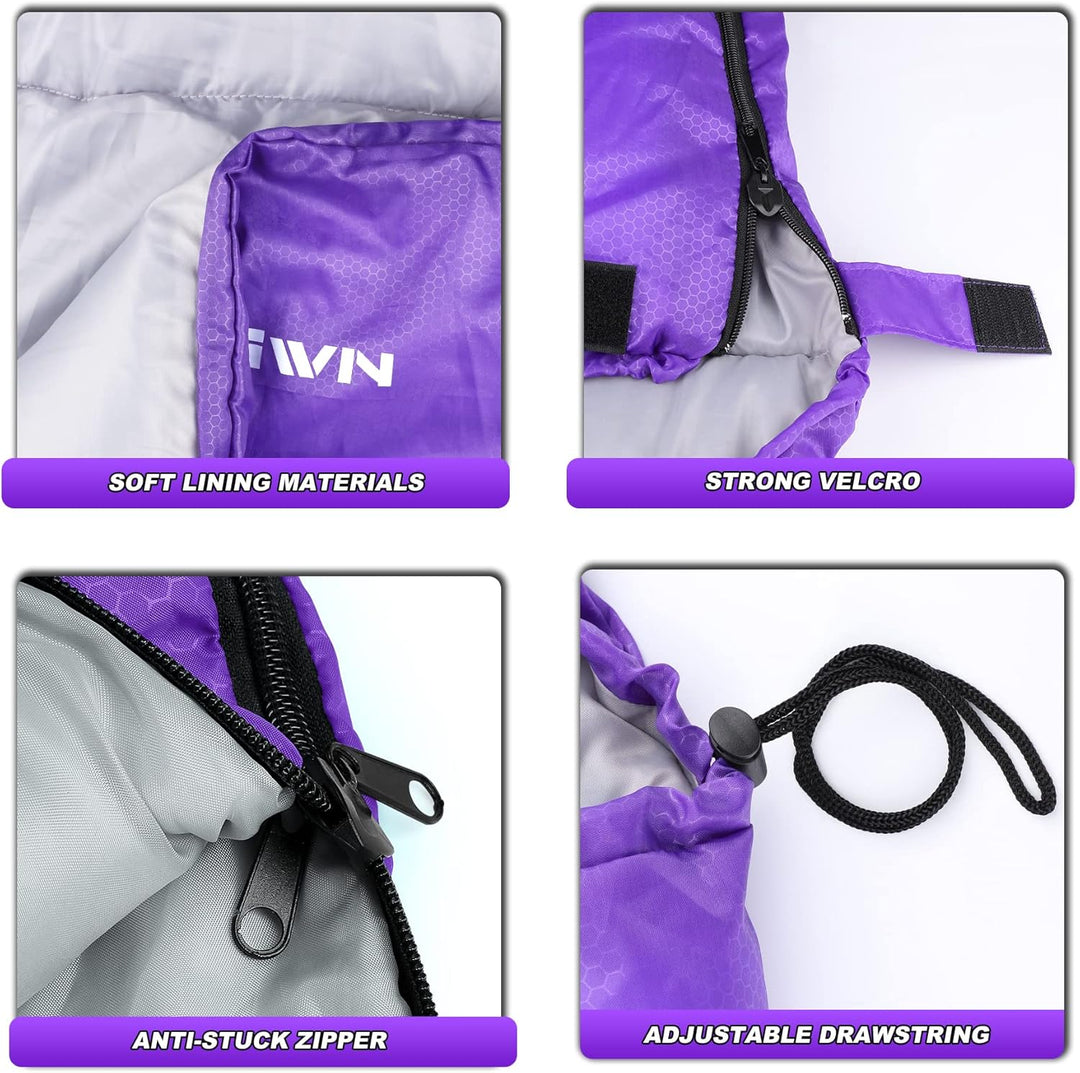 Schlafsack Outdoor Camping für Erwachsene Kinder, Schlafsäcke Sommer Winter 3-4 Jahreszeiten, Decken