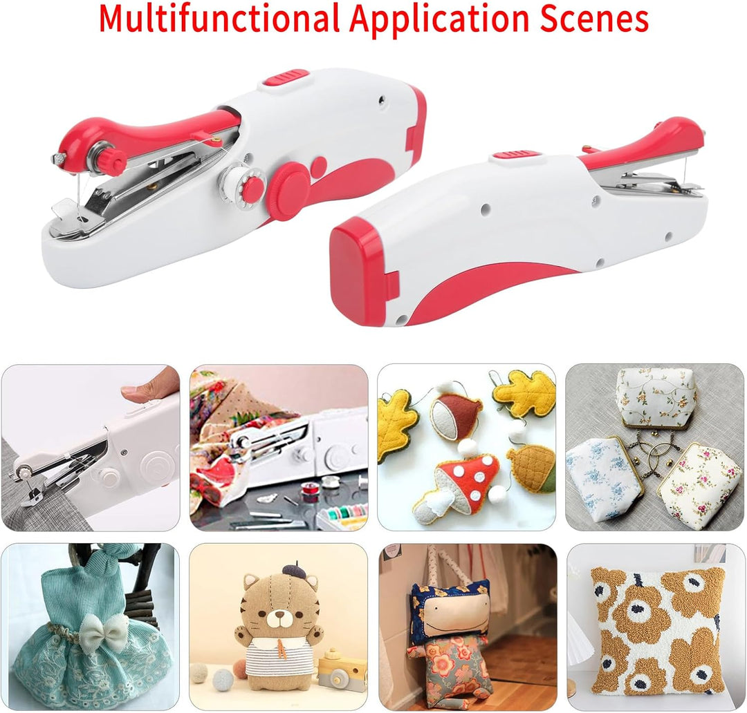 BORDSTRACT Handnähmaschine, tragbare Mini Kleine elektrische Doppelnadel Heimwerker-Ledernähmaschine