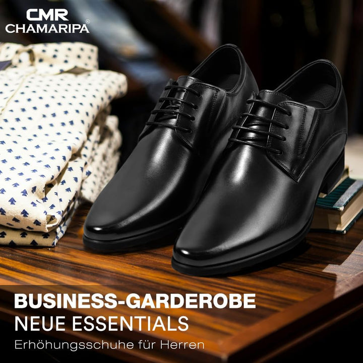 CHAMARIPA Elevator Schuhe Herren Schwarz Leder Oxford Schuhe Business Lace Up Schuhe Herren Anzugsch