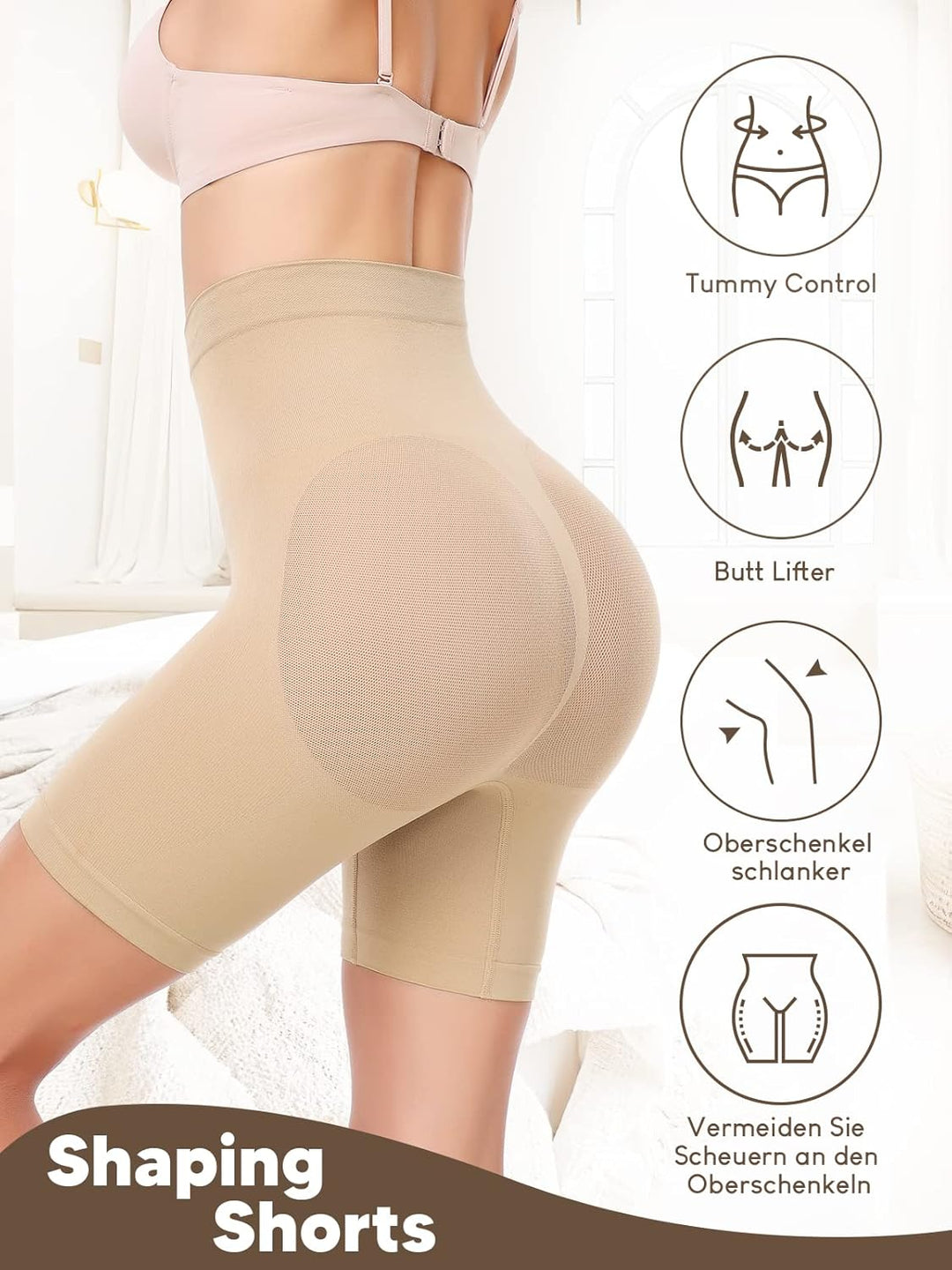 SLIMBELLE Miederpants Bauch Weg Damen Figurenformend Miederpants Tummy Control Shapewear Unterhose M