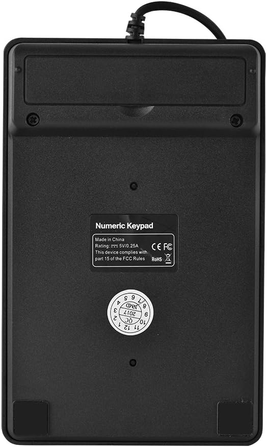 Bewinner Wired Numeric Keypad, 19 Tasten Portable Slim Spritzwassergeschützter wasserdichter Nummern